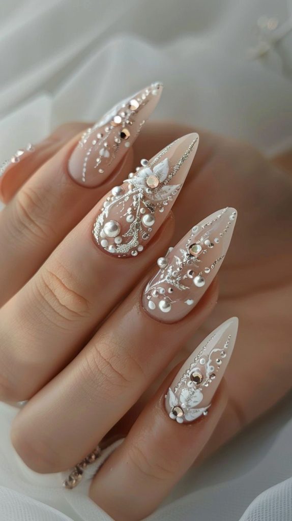 15 Simple Nails Ideas For Brides Wedding Day